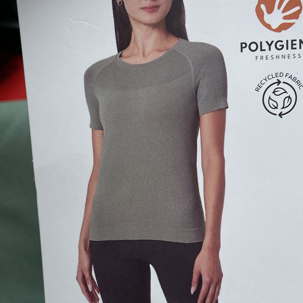 Mondetta Women's M Fitted Active Seamless T-Shirt Green a2242